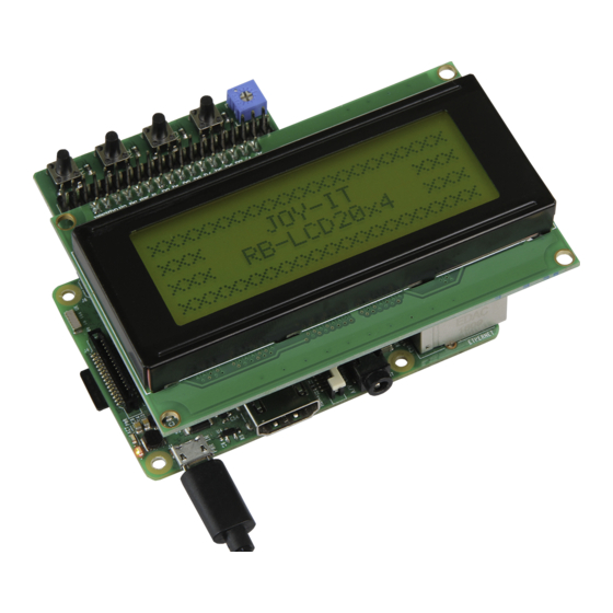 Joy-it LCD DISPLAY 20X4 Manual
