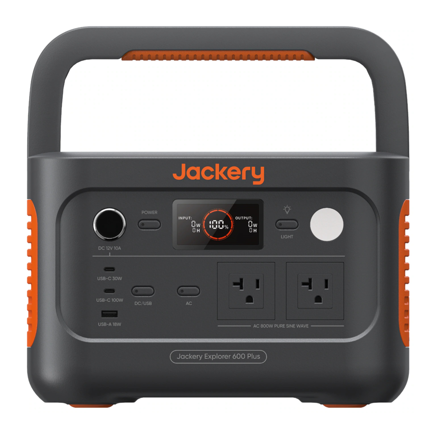 Jackery Explorer 600 Plus (JE-600C) - Power Station Manual