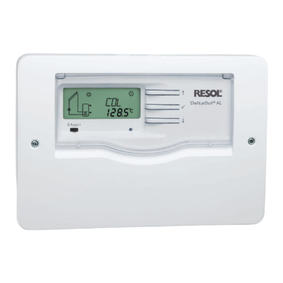 Resol DeltaSol AL Installation Instructions Manual