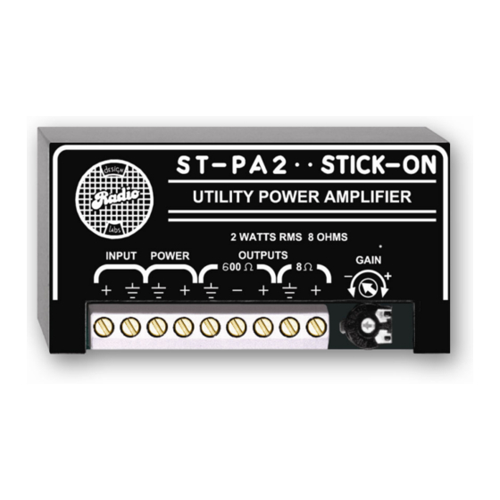 RDL STICK-ON Series Installation & Operation