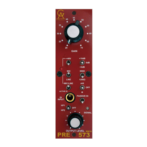 GA Project PRE-573 Manual