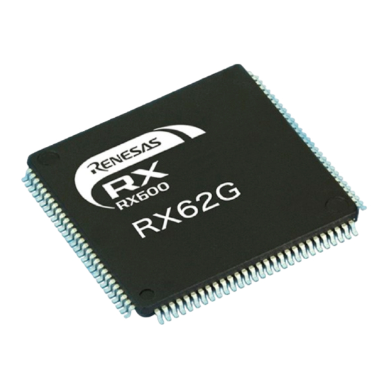 Renesas RX62G RX600 Series Manuals