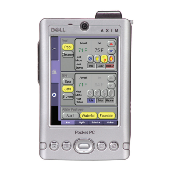 Pentair IntelliTouch PDA Quick Start Manual