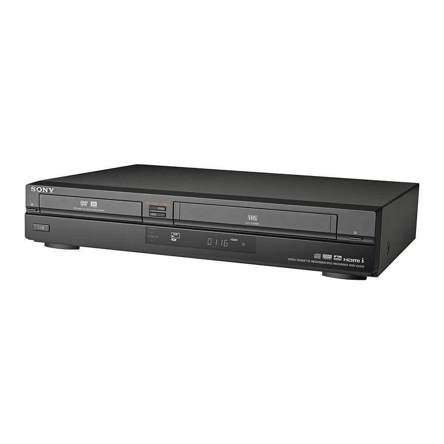 Sony RDR VX555 - DVDr/ VCR Combo Manuals