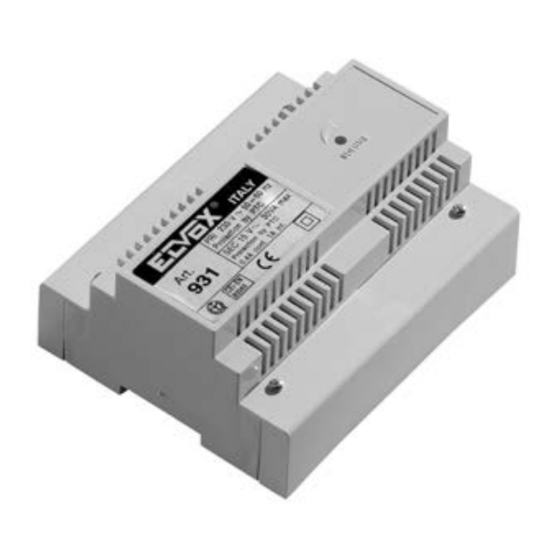 Vimar ELVAX 931 Installer's Manual