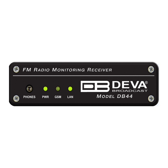 DEVA Broadcast DB44 Quick User Manual