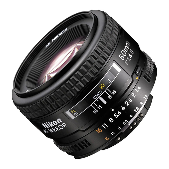 Nikon AF Nikkor 50mm f/1.4D User Manual