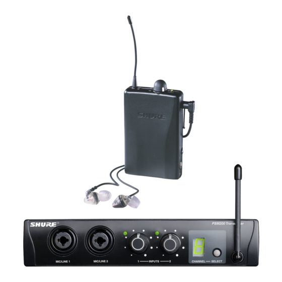 Shure PSM 200 Manual De L’utilisation