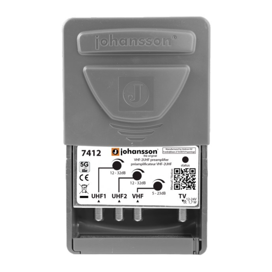 Johansson 7412 Quick Start Manual