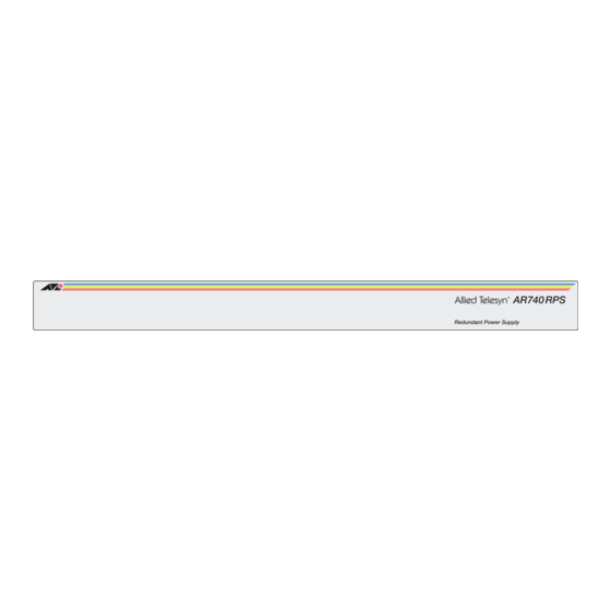 Allied Telesis AR740 RPS Quick Install Manual