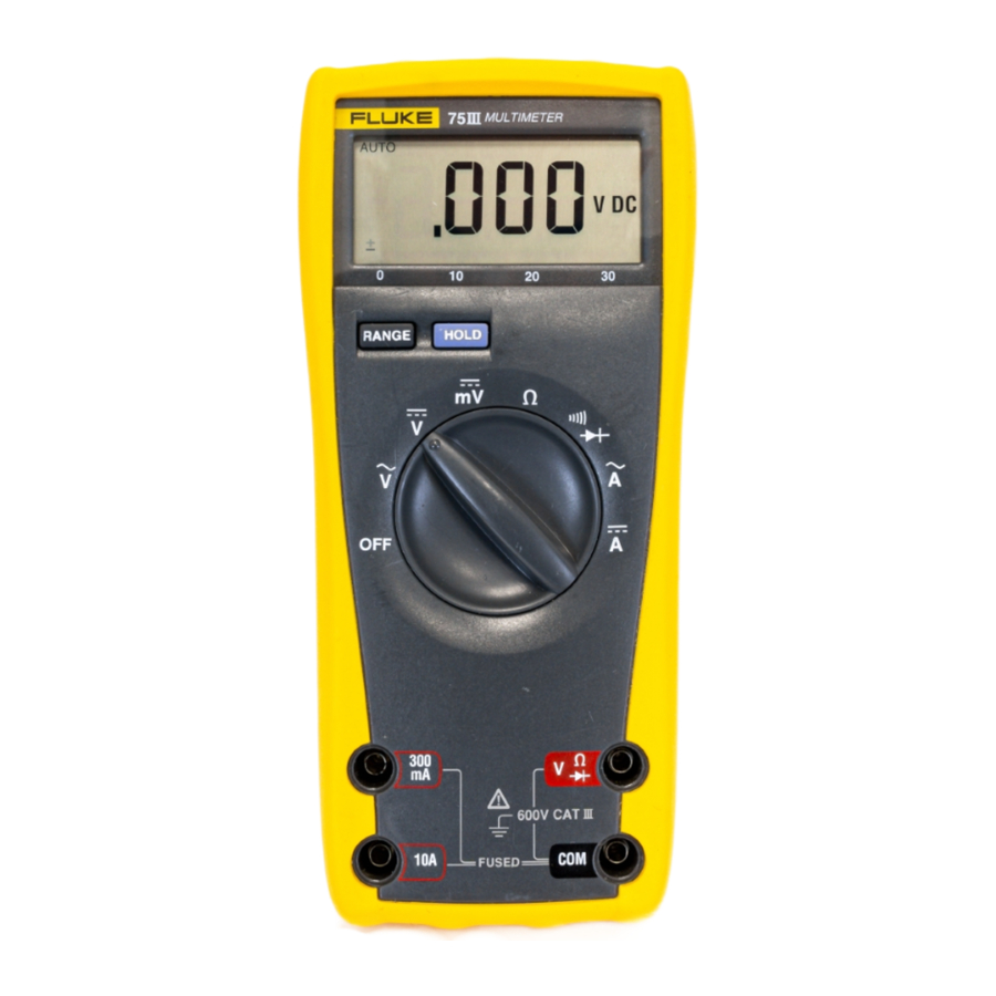 Fluke 77, 75, 73, 70, 23, 21 Manual