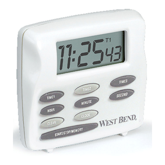 West Bend ELECTRONIC TRIPLE TIMER/CLOCK Instruction Manual