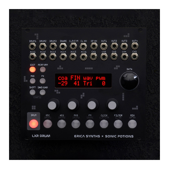 Erica Synths SONIC POTIONS LXR EURORACK Owner's Manual