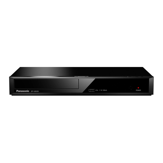 Panasonic Blu-ray Disc DMP-UB320 Operating Instructions Manual