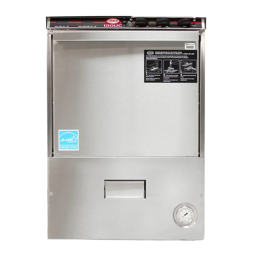CMA Dishmachines CMA-180UC Installation & Operation Manual