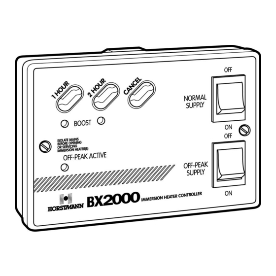 Horstmann BX2000 User Instructions