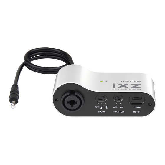 Tascam iXZ Owner's Manual