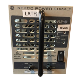 KEPCO HSF 15-100A Quick Start Manual
