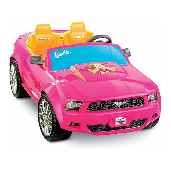 Fisher-Price POWER WHEELS Barbie Ford MUSTANG Owner's Manual With Assembly Instructions