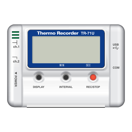 T&D TR-7xU Series User Manual