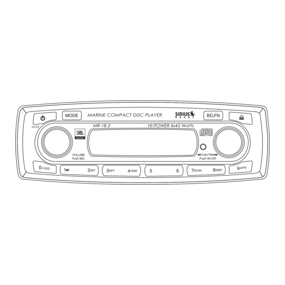 JBL Marine MR-18.3 Operation Manual