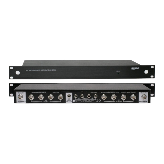Shure ANTENNA DISTRIBUTION SYSTEM UA844SWB User Manual