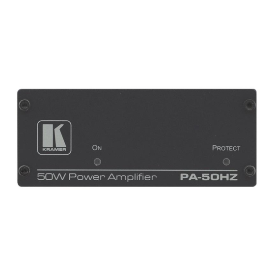 Kramer PA-50HZ Quick Start Manual
