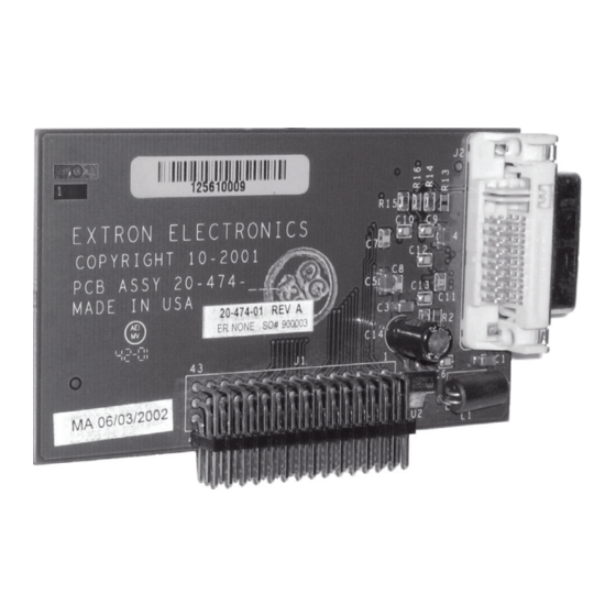 Extron electronics DVI Output Card Installation Manual