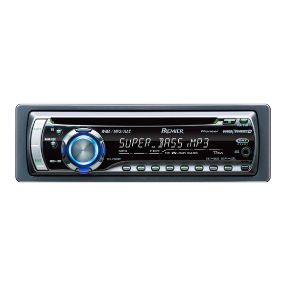 Pioneer DEH-P390MP - Premier Radio / CD Manuals