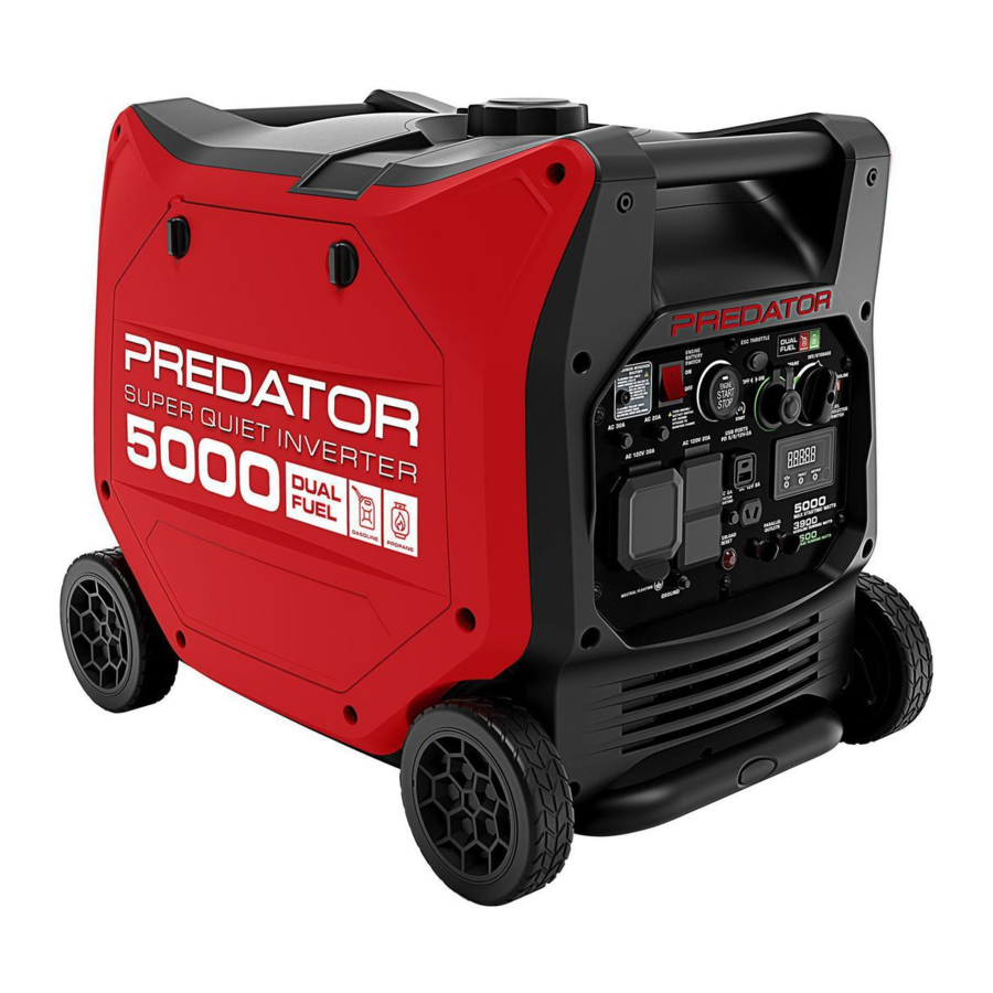 Predator 5000 Watt Dual-Fuel, 70143 - SUPER QUIET Inverter Generator Manual