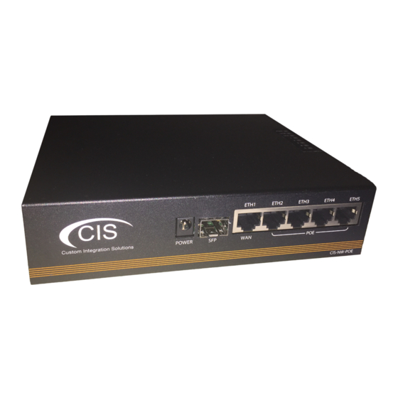 CIS -NW-POE User Manual