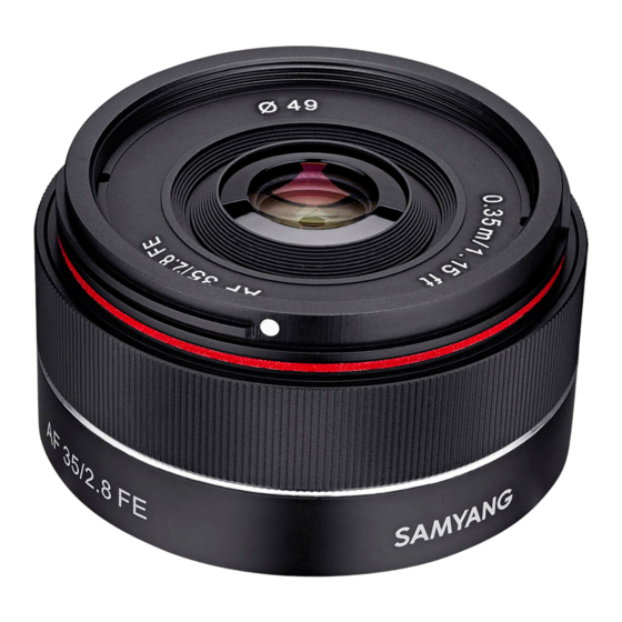 Samyang AF 35mm F2.8 FE Instruction Manual