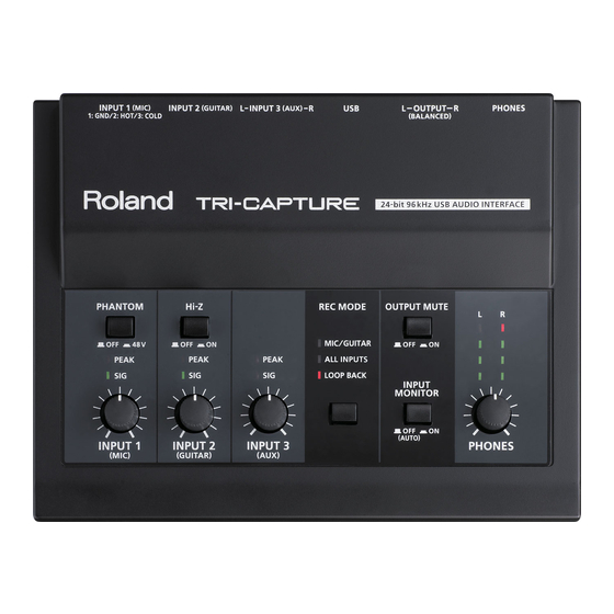 Roland TRI-Capture Owner's Manual