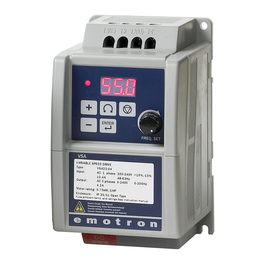 Emotron VSA Series Quick Setup Manual
