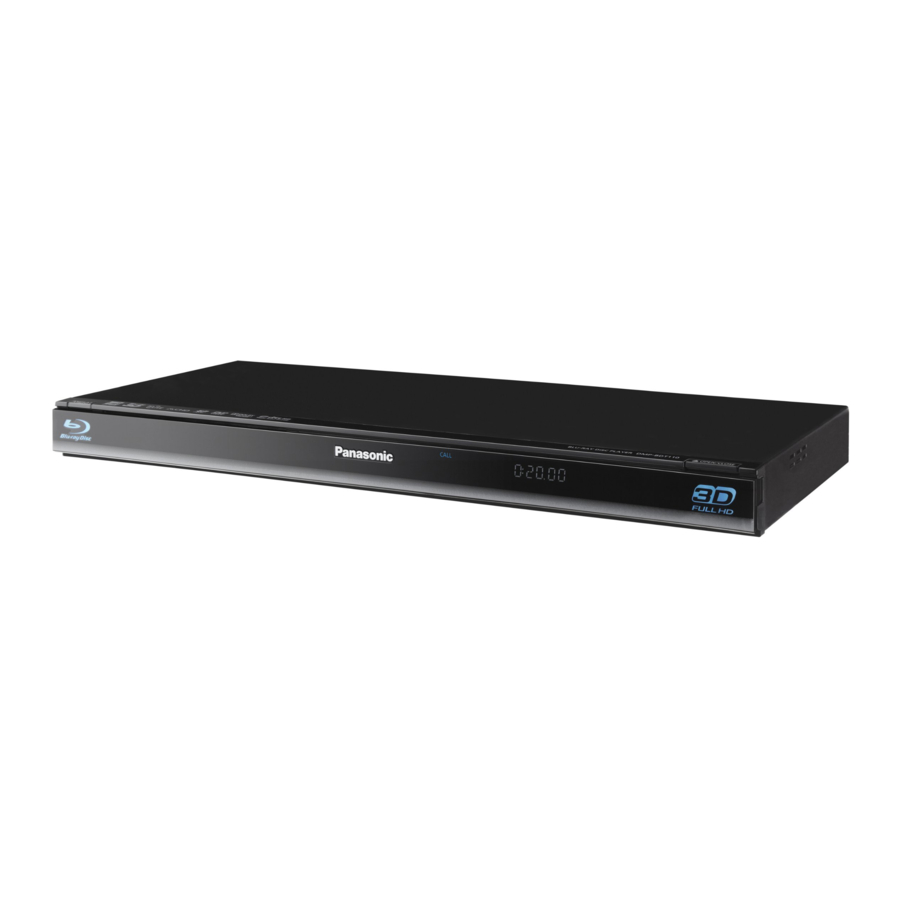 Panasonic Blu-ray Disc DMP-BDT110 / DMP-BDT210 / DMP-BDT110 Manual