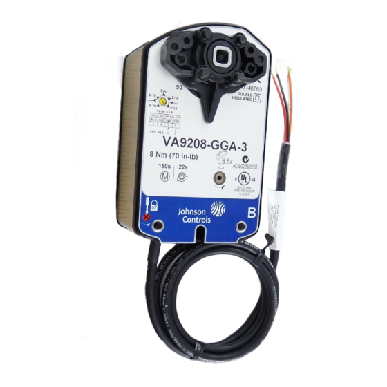 Johnson Controls VA9208-GG Series Installation Instructions Manual