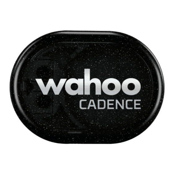 Wahoo RPM CADENCE Quick Start Manual