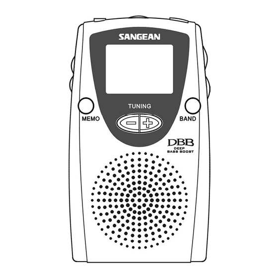 Sangean DT-210L Operating Instructions Manual
