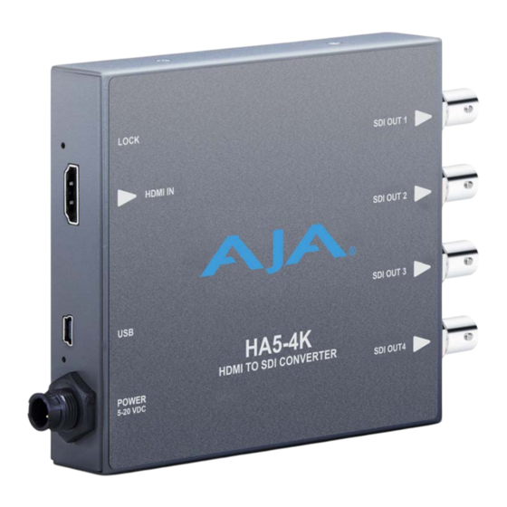 AJA HA5-4K Installation And Operator's Manual