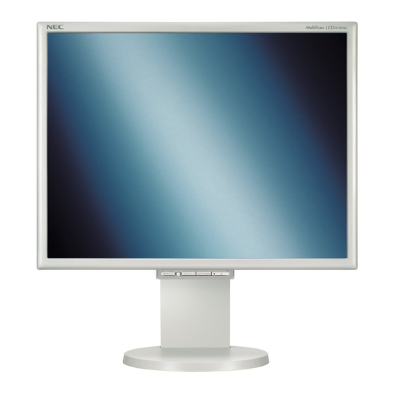 NEC  MultiSync LCD1970NX  LCD1970NX LCD1970NX User Manual