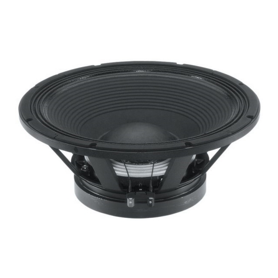 B&C Speakers Woofer 15 TBX 40 Specifications