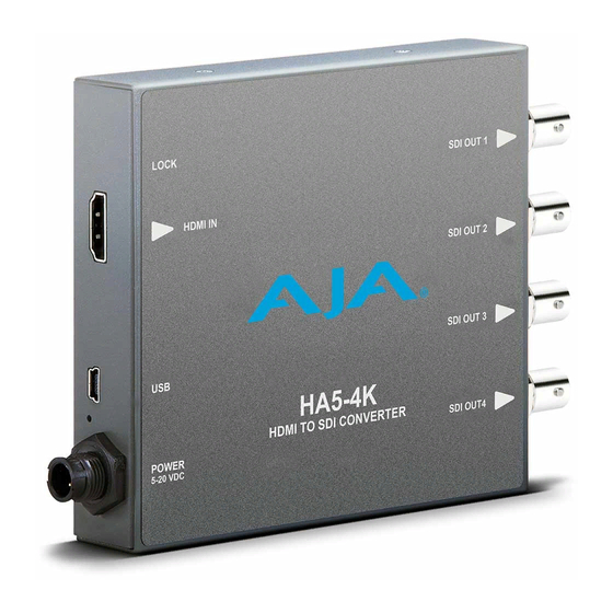 AJA HA5-4K Installation And Operation Manual