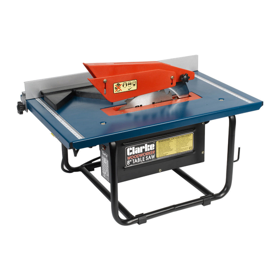 Clarke WOODWORKER CTS800B Operating & Maintenance Instructions