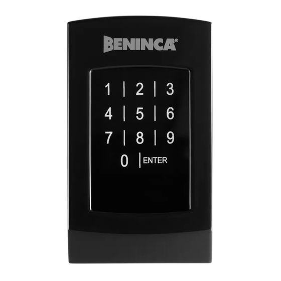 Beninca BE.TOUCH Fast User's Manual
