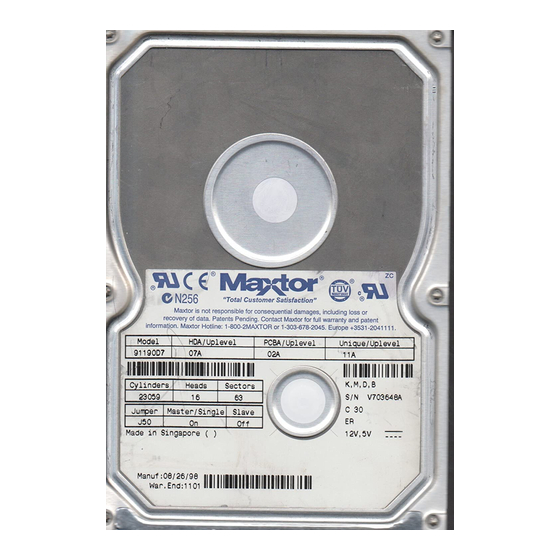 Maxtor DiamondMax 3400 90680D4 Installation And Use Manual