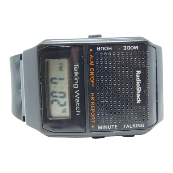 Radio Shack LCD Talking Watch Owner's Manual