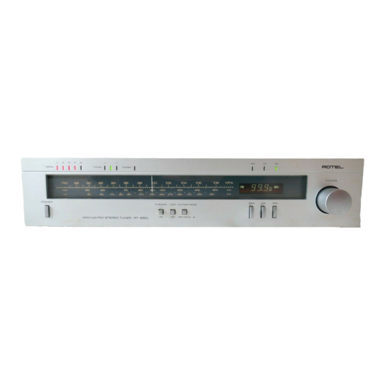 Rotel RT-550 Owner's Manual