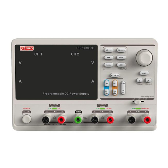 RS PRO RSPD3303C Quick Start Manual