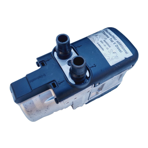 Webasto Thermo Top V Operating And Servicing Manual