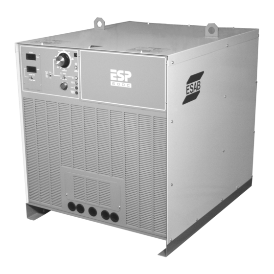 ESAB ESP-600C Installation, Operation And Maintenance Manual